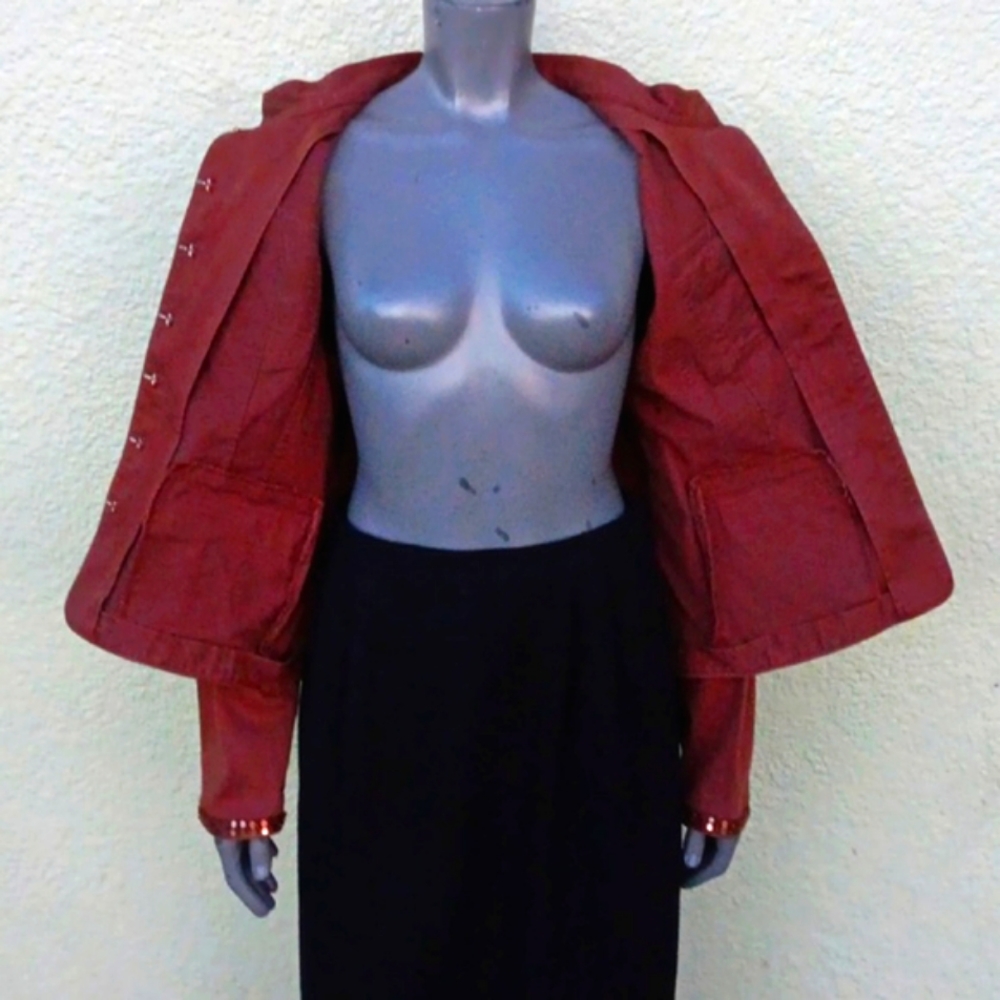 Apt 9 Ladies Army Green Military-Style Jacket W/B… - image 4